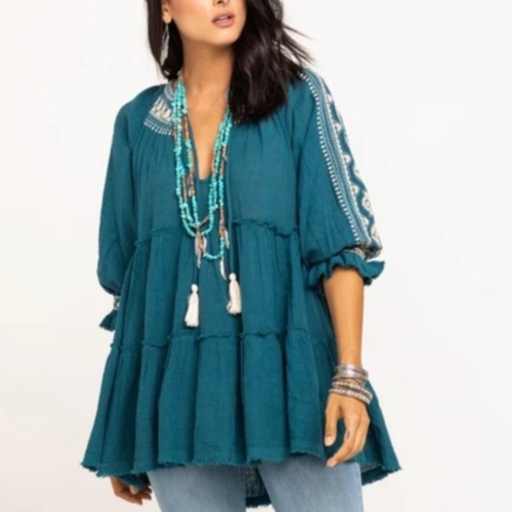 Free People  Dreamweaver Embroidered Tunic